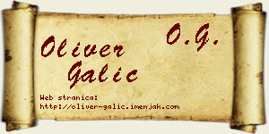 Oliver Galić vizit kartica